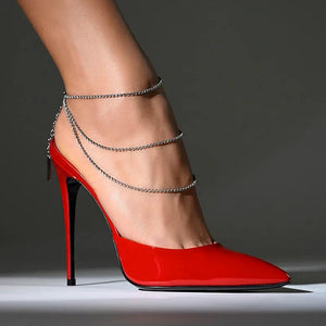 Multilayer Rhinestone Anklet Sexy Beach Barefoot Sandals