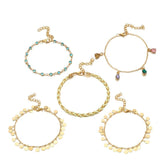 Colorful Crystal Stone Anklet Bohemian Elegance Summer Jewelry