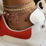 Colorful Crystal Stone Anklet Bohemian Elegance Summer Jewelry
