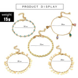 Colorful Crystal Stone Anklet Bohemian Elegance Summer Jewelry