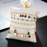 Colorful Crystal Stone Anklet Bohemian Elegance Summer Jewelry