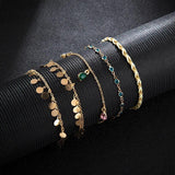 Colorful Crystal Stone Anklet Bohemian Elegance Summer Jewelry