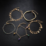 Colorful Crystal Stone Anklet Bohemian Elegance Summer Jewelry
