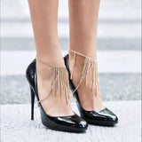 Crystal Rhinestone Tassel Anklet for Women