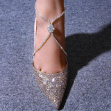 Stonefans Rhinestone Flower Anklet for Women