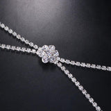Stonefans Rhinestone Flower Anklet for Women