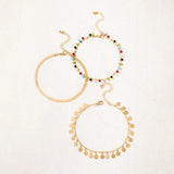 Bohemian Charm Anklets 3pcs/sets