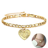 A-Z Initial Letter Anklets for Women Stainless Steel Alphabet Charm Anklet