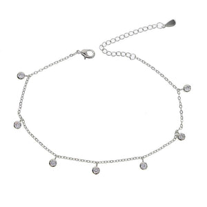 Boho Style Beach Sexy CZ Drop Pendants Anklet Bracelet