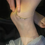 Delicate Zircon Tassel Anklet Barefoot Bracelet Ankle Foot Accessories