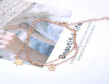 Bohemia Double Layer Star Charm Anklet Stainless Steel Foot Jewelry