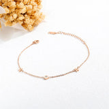 Bohemia Beach Chain Link Anklet Roman Numerals Flower Charm A19045