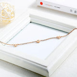 Bohemia Beach Chain Link Anklet Roman Numerals Flower Charm A19045