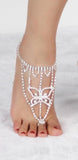 Rhinestone Butterfly Bridal Sandal Anklet Foot Chain
