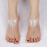 Rhinestone Butterfly Bridal Sandal Anklet Foot Chain