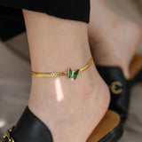 Stainless Steel Butterfly Charm Choker Necklace Anklet