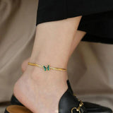 Stainless Steel Butterfly Charm Choker Necklace Anklet