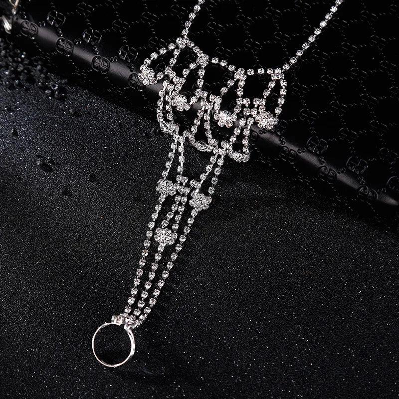 Bridal Rhinestone Anklet Beach Decoration High Quality Barefoot Jewelry