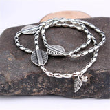 Anslow Feather Leave Ankle Bracelet Barefoot Sandals Anklets For Women