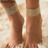 Rhinestone Multi-Row Anklet Ankle Bracelet for Women