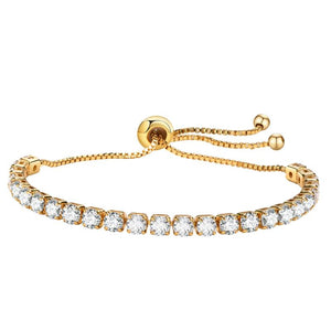 Adjustable CZ Tennis Anklet Bracelet for Women