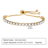 Adjustable CZ Tennis Anklet Bracelet for Women