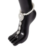 Bohemian Rhinestone Toe Anklet Foot Jewelry for Women