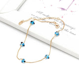 Silver Foot Chain Ankle Bracelet Eye Bead Anklet for Women Girls