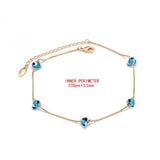 Silver Foot Chain Ankle Bracelet Eye Bead Anklet for Women Girls