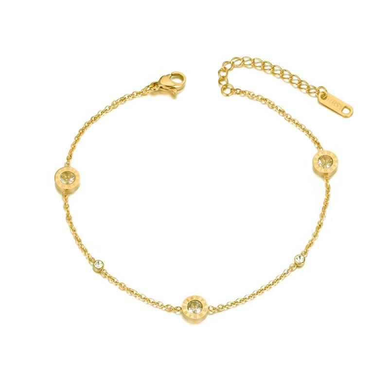 Rose Love Roman Numeral Anklet Titanium Steel Foot Link Chain Anklet