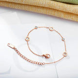 Rose Love Roman Numeral Anklet Titanium Steel Foot Link Chain Anklet