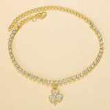 Stonefans Flower Pendant Anklet Bracelet Rhinestone Beach Anklet Jewelry