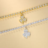 Stonefans Flower Pendant Anklet Bracelet Rhinestone Beach Anklet Jewelry