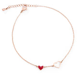 Red Heart Anklet Chain Girl Birthday Gift Stainless Steel Jewelry