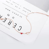 Red Heart Anklet Chain Girl Birthday Gift Stainless Steel Jewelry