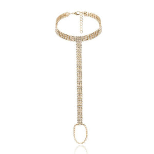 Stonefans Bridal Crystal Anklet Chain Foot Jewlery for Women
