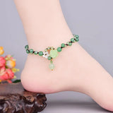 Ethnic Style Hand-woven Anklet Foot Chain Retro Temperamental Chalcedony
