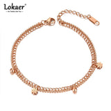Small Daisies Charm Anklets for Women Stainless Steel Foot Link Chain Anklet