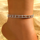 Caraquet Rhinestone Anklet - Crystal Tennis Chain Charm
