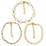 Summer Crystal Sequins Anklet Set Beach Foot Jewelry Ankle Bracelet Layered Ankl