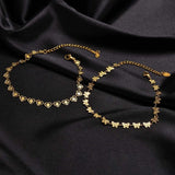 Butterfly Charm Chain Anklets Heart Links Ankle Stainless Steel