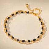 Acrylic Beads Paperclip Chain Anklet for Women