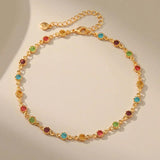 Acrylic Beads Paperclip Chain Anklet for Women