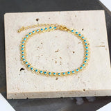 Evil Eye Charm Anklet Copper Adjustable Foot Chain Beach Anklet
