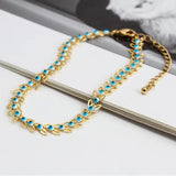 Evil Eye Charm Anklet Copper Adjustable Foot Chain Beach Anklet