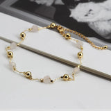 Lucky Eye Adjustable Stone Metal Bead Anklet Copper Foot Chain