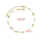 Lucky Eye Adjustable Stone Metal Bead Anklet Copper Foot Chain