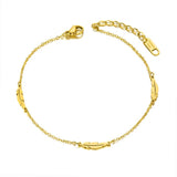 Bohemia Stainless Steel Feather Charm Anklet BA21003