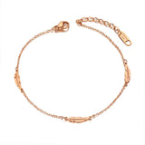 Bohemia Stainless Steel Feather Charm Anklet BA21003