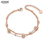 Bohemia Double Layer CZ Crystal Tree Anklets For Women